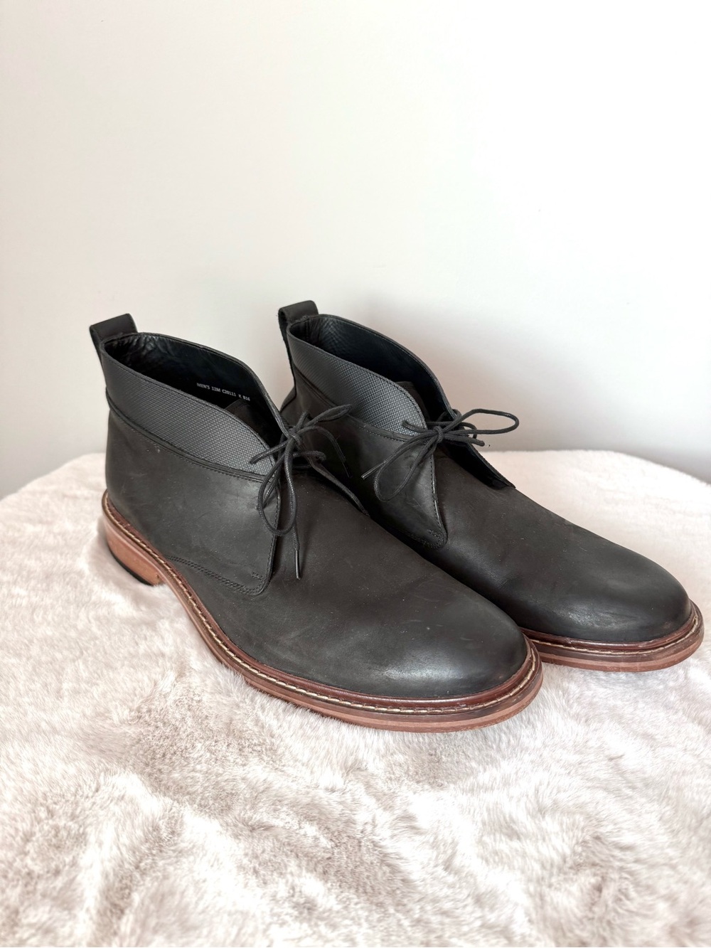 Men's Cole Haan Colton Black Leather Chukka Boots Size 11 C20111 Like New